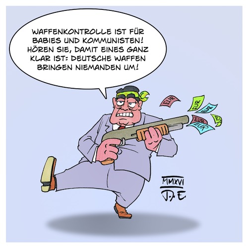 Cartoon: Waffenexporte (medium) by Timo Essner tagged sigmar,gabriel,spd,deutschland,wirtschaft,wirtschaftsminister,wirtschaftsministerium,export,waffenexporte,ausfuhrkontrolle,waffen,rüstung,krieg,flucht,flüchtlinge,fluchtursachen,cartoon,timo,essner,sigmar,gabriel,spd,deutschland,wirtschaft,wirtschaftsminister,wirtschaftsministerium,export,waffenexporte,ausfuhrkontrolle,waffen,rüstung,krieg,flucht,flüchtlinge,fluchtursachen,cartoon,timo,essner