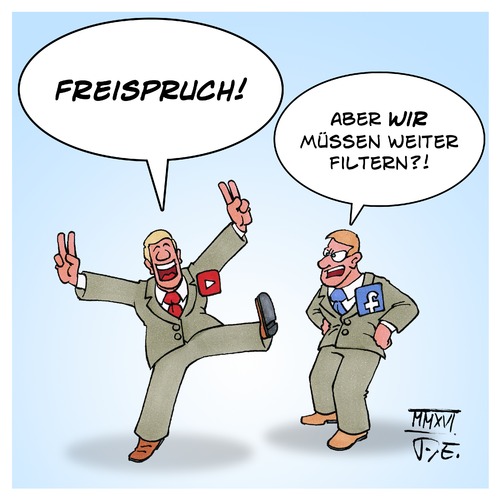 Cartoon: Youtube GEMA Rechtestreit (medium) by Timo Essner tagged youtube,gema,rechtestreit,sperrbildschirm,einigung,diensteanbieter,nutzer,cartoon,timo,essner,youtube,gema,rechtestreit,sperrbildschirm,einigung,diensteanbieter,nutzer,cartoon,timo,essner