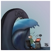 Cartoon: 0days (small) by Timo Essner tagged computer internet network data security breach backdoors hafnium exchange acer espionage companies servers military cartoon timo essner