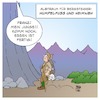 Cartoon: Albtraum für Bergsteiger (small) by Timo Essner tagged bergsteiger,albtraum,alptraum,verletzt,berg,humpeln,gipsfuß,humpelfuß,krücken,bergsteigen,heimweh,cartoon,timo,essner