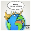 Cartoon: US have voted (small) by Timo Essner tagged us,usa,elections,election,day,vote,donald,trump,drumpf,hillary,rodham,clinton,world,earth,on,fire,cartoon,timo,essner