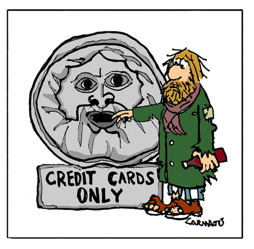 Cartoon: Credit Cards (medium) by Carma tagged lochards,cards,credit,bank,economy,rich,poor,rome,truyth,of,mouth,truth