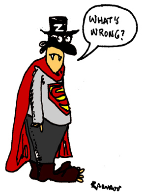 Cartoon: Wrong (medium) by Carma tagged batman,superman,zorro,dracula