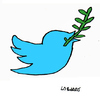 Cartoon: Give Twit a Chance (small) by Carma tagged twitter tweet peace war pc media