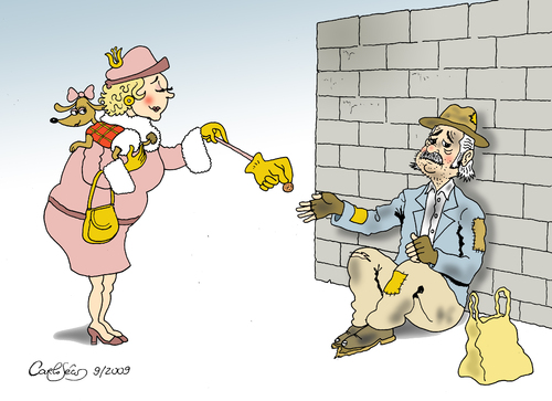 Cartoon: Generosity... with moderation (medium) by carloseco tagged generosity,homeless,poverty