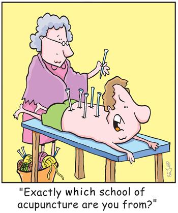 Cartoon: TP0087health (medium) by comicexpress tagged acupuncture,knitting,needles,school,health,alternative,old,people,geriatric,therapy