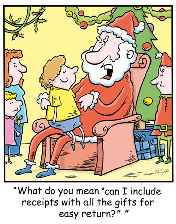 Cartoon: TP0246christmas (medium) by comicexpress tagged santa,claus,christmas,child,children,reciept,presents,gifts,return
