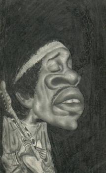 Cartoon: Jimi Hendrix (medium) by David Almeida tagged jimi,hendrix,grafite