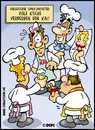 Cartoon: Sprichwörtlich (small) by DIPI tagged koch,köche,kochen,unschuld,sprichwort,alkohol,zigaretten,sex,unsicherheit