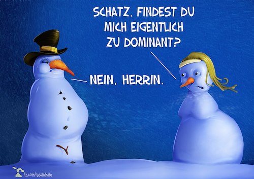 Cartoon: Herrin (medium) by Rüsselhase tagged beziehung,schneemann