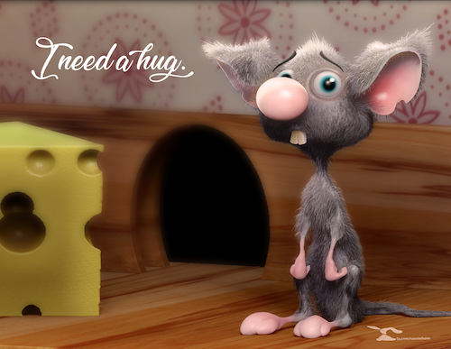 Cartoon: I need a hug (medium) by Rüsselhase tagged mouse,hug,sweet,sad