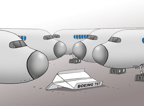 Cartoon: air797 (medium) by Lubomir Kotrha tagged air,boeing