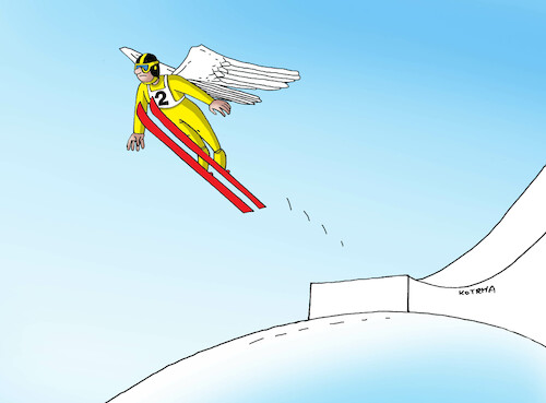 Cartoon: anjelet (medium) by Lubomir Kotrha tagged winter,olympic,games,2022,china,winter,olympic,games,2022,china