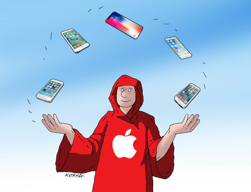 Cartoon: apple18 (medium) by Lubomir Kotrha tagged new,iphone,apple