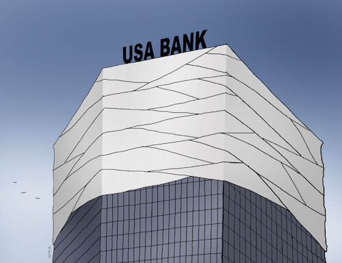 Cartoon: bankusa (medium) by Lubomir Kotrha tagged usa,dollar,banks,crash,usa,dollar,banks,crash