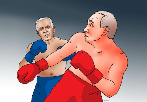 Cartoon: bidputbpx (medium) by Lubomir Kotrha tagged ukraine,russia,putin,biden,usa,eu,nato,war,peace,sanction,ukraine,russia,putin,biden,usa,eu,nato,war,peace,sanction