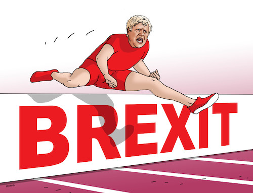 Cartoon: brexprekaz (medium) by Lubomir Kotrha tagged eu,brexit,great,britain,boris,johnson,euro,libra