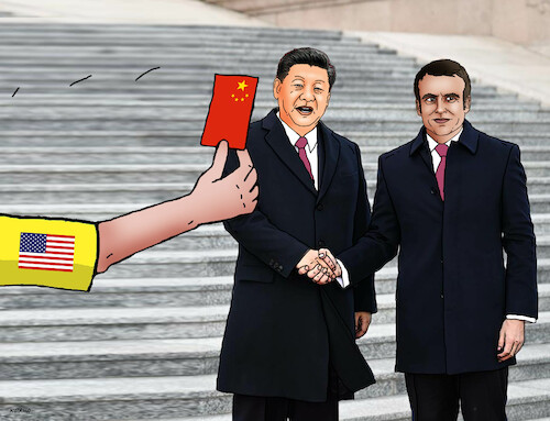 Cartoon: chinafr2 (medium) by Lubomir Kotrha tagged china,france,usa,china,france,usa