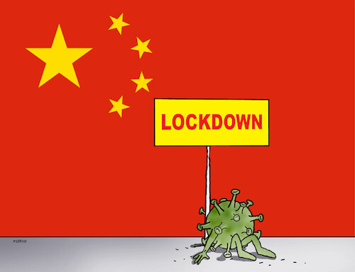 Cartoon: chinalock22 (medium) by Lubomir Kotrha tagged china,covid,lockdown,china,covid,lockdown
