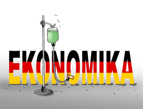Cartoon: ekoinf22-de (medium) by Lubomir Kotrha tagged germany,economy,decline,germany,economy,decline