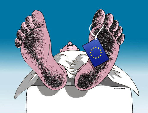 Cartoon: euendend (medium) by Lubomir Kotrha tagged eu,euro,libra,dollar,world,brexit