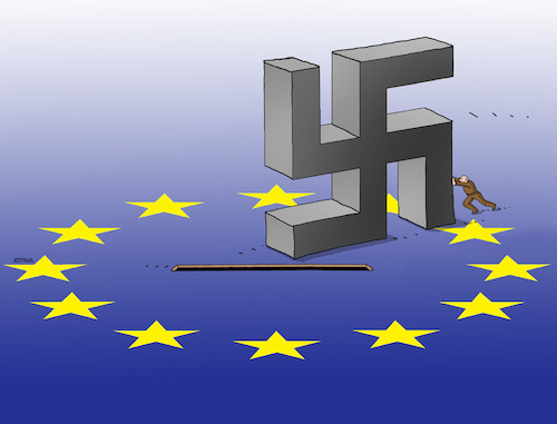 Cartoon: eukrizovo (medium) by Lubomir Kotrha tagged eu,elections,europa,euro,europarlament