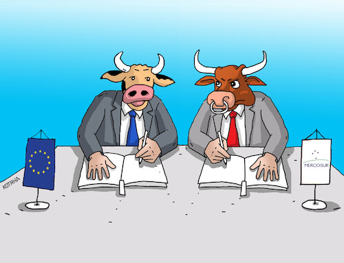Cartoon: eumercosur (medium) by Lubomir Kotrha tagged european,union,mecrosur,european,union,mecrosur