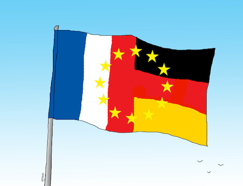 Cartoon: eunewflag (medium) by Lubomir Kotrha tagged eu,euro,new,flag,france,deutschland
