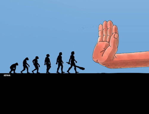 Cartoon: evoruka (medium) by Lubomir Kotrha tagged evolution,evolution