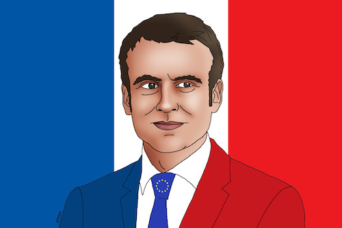 Cartoon: francemacron1 (medium) by Lubomir Kotrha tagged president,elections,france,macron,emmanuel,le,pen,marine,eu,world