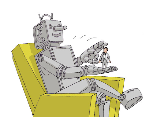 Cartoon: frnk-far (medium) by Lubomir Kotrha tagged robot,robot