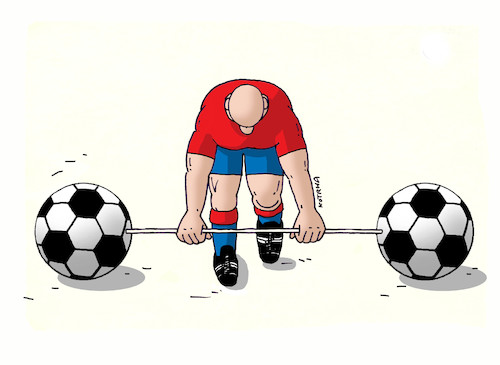 Cartoon: futvzper (medium) by Lubomir Kotrha tagged sport,soccer,weightlifter,sport,soccer,weightlifter