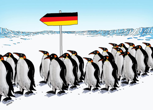 Cartoon: gerpenguins (medium) by Lubomir Kotrha tagged germany,peuguins,immigrants,europe,world,afrika,merkel