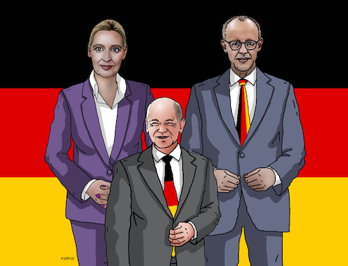 Cartoon: gervolb25 (medium) by Lubomir Kotrha tagged germany,elections,cdu,spd,afd,germany,elections,cdu,spd,afd