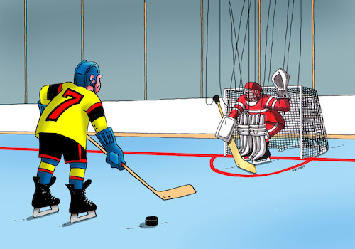 Cartoon: hokbabka (medium) by Lubomir Kotrha tagged ice,world,hockey,championship,2019,slovakia
