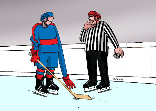 Cartoon: hokdlhoruk (medium) by Lubomir Kotrha tagged ice,hockey,winter,championships,canada