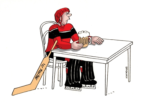Cartoon: hokeciar2013-far (medium) by Lubomir Kotrha tagged hokej,hockey,world,cup