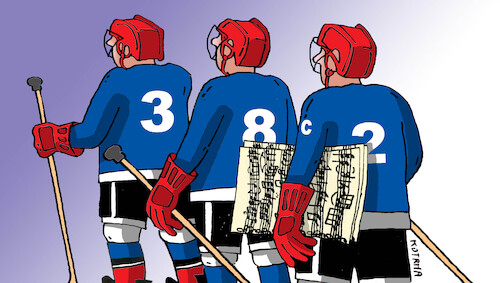 Cartoon: hoknoty-f (medium) by Lubomir Kotrha tagged ice,hockey,world,championship,goal,ice,hockey,world,championship,goal