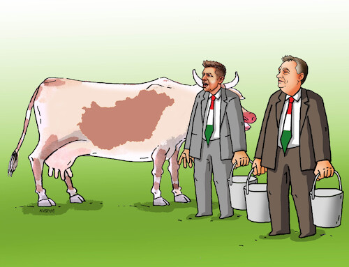 Cartoon: hundojenie (medium) by Lubomir Kotrha tagged hungary,elections,orban,magyar,fidesz,tisza,hungary,elections,orban,magyar,fidesz,tisza