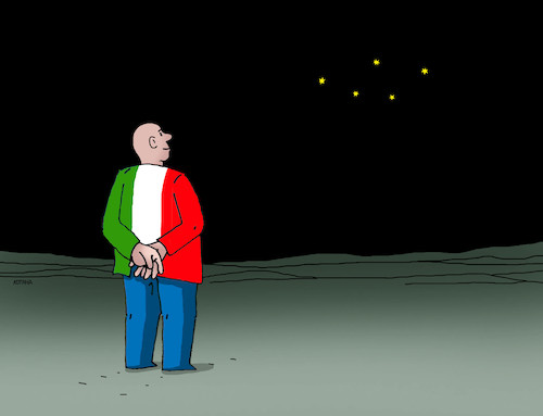 Cartoon: itahviezdy (medium) by Lubomir Kotrha tagged italy,elections
