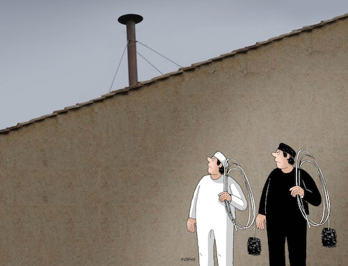 Cartoon: komipap (medium) by Lubomir Kotrha tagged vatican,conclave,pope,chimney,sweeps,vatican,conclave,pope,chimney,sweeps