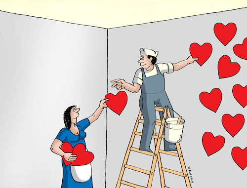 Cartoon: majtapet (medium) by Lubomir Kotrha tagged may,love,woman,man,may,love,woman,man