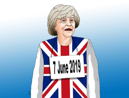Cartoon: mayjunend (medium) by Lubomir Kotrha tagged great,britain,theresa,may,end,brexit,eu