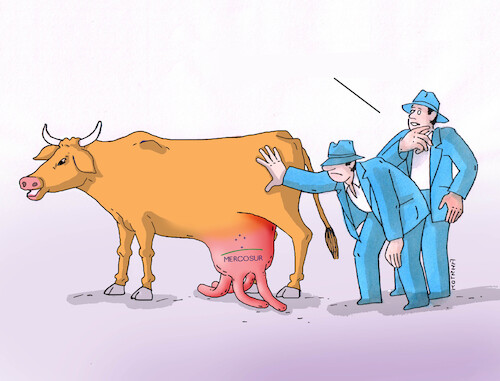 Cartoon: mercomilk (medium) by Lubomir Kotrha tagged european,union,mercosur,european,union,mercosur