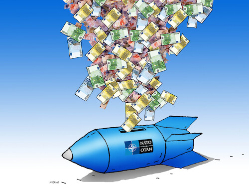 Cartoon: natomoney24 (medium) by Lubomir Kotrha tagged nato,otan,money,war,peace,nato,otan,money,war,peace