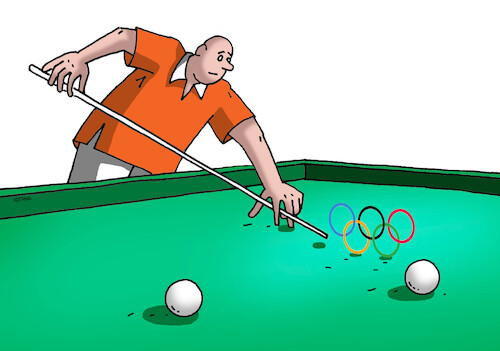 Cartoon: ohbiliard (medium) by Lubomir Kotrha tagged olympic,games,2024,paris,france,olympic,games,2024,paris,france