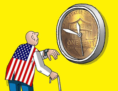 Cartoon: one cent usa (medium) by Lubomir Kotrha tagged one,cent,usa,end,one,cent,usa,end