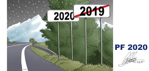 Cartoon: pf2020a (medium) by Lubomir Kotrha tagged happy,new,year