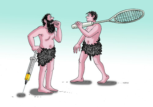 Cartoon: pravacciten (medium) by Lubomir Kotrha tagged tennis,vaccine,novak,djokovic,australia,tennis,vaccine,novak,djokovic,australia