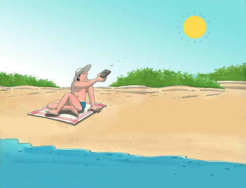 Cartoon: prudkeslnko2 (medium) by Lubomir Kotrha tagged summer,the,sea,water,heat,summer,the,sea,water,heat